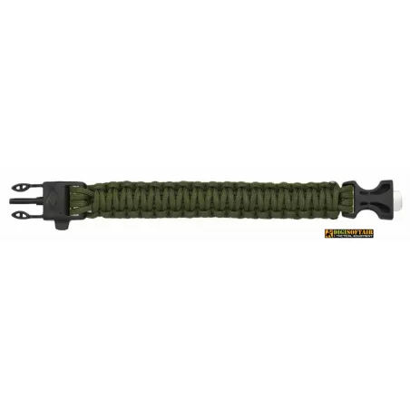 Vendita online Bracciale paracord Verde con fischietto e acciarino R09350