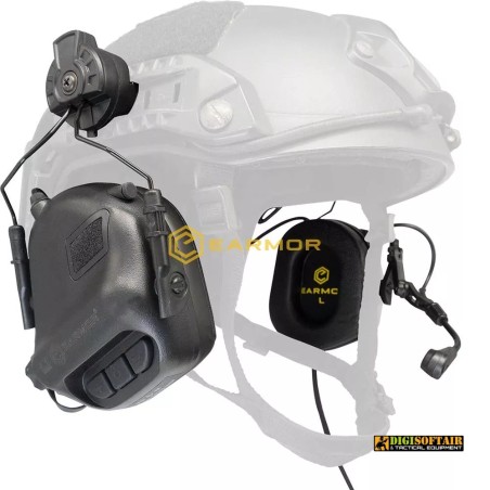 Earmor M32H Plus Tactical Communication Hearing Protector FAST Black