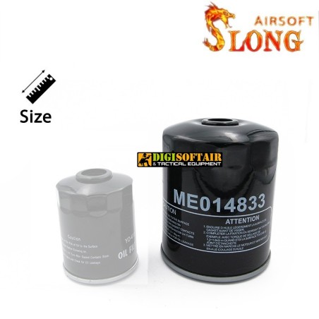 SLONG AIRSOFT Big Silencer Oil Filter Style D - Black, 14mm CCW
