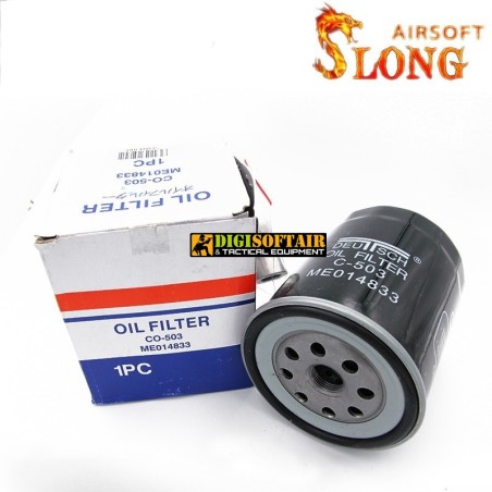 SLONG AIRSOFT Big Silencer Oil Filter Style D - Black, 14mm CCW