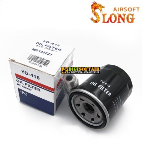 SLONG AIRSOFT Big Silencier oil filter style A - Bright black, 14mm CCW