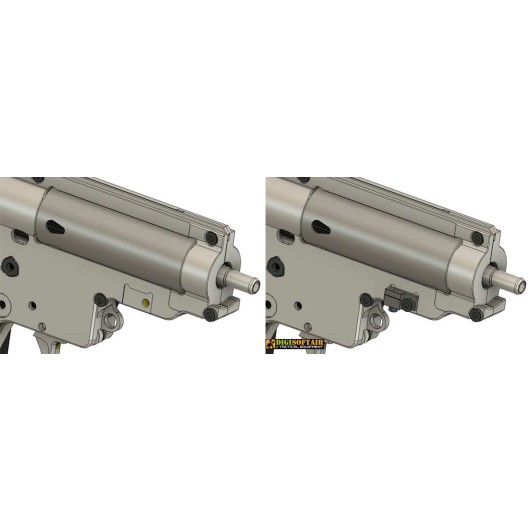 Retroarms CNC Lateral adjustment of gearbox alignment