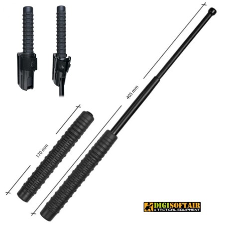 Black 17/40.5cm Telescope Baton with pouch ESP 