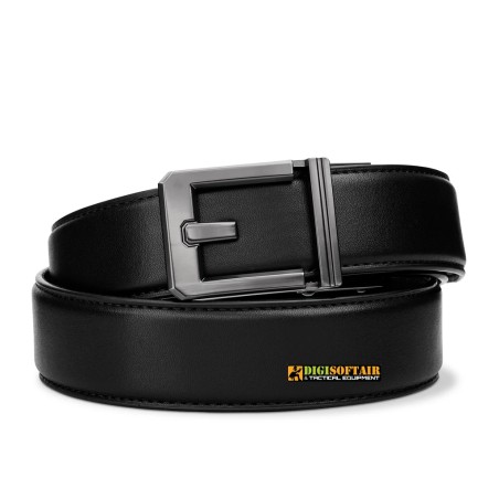 Kore Essentials X3 Gunmetal buckle, Black Leather Gun Belt