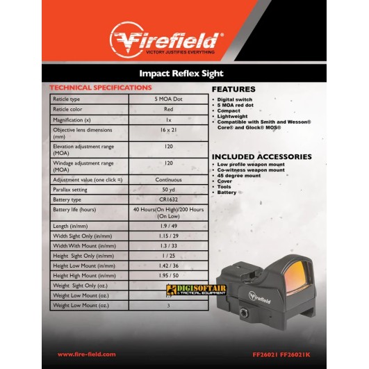 Firefield Impact Mini Reflex Sight FF26021