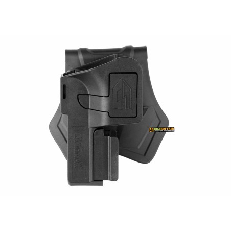 Amomax Fondina Universale per pistole con rail, Nera