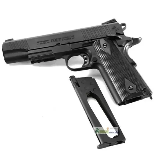 Colt 1911 Rail Gun CO2 Nera Opaca cybergun KWC