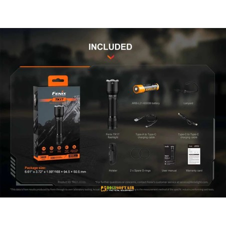 FENIX TK17 Tactical flashlight LED 3600 lumens