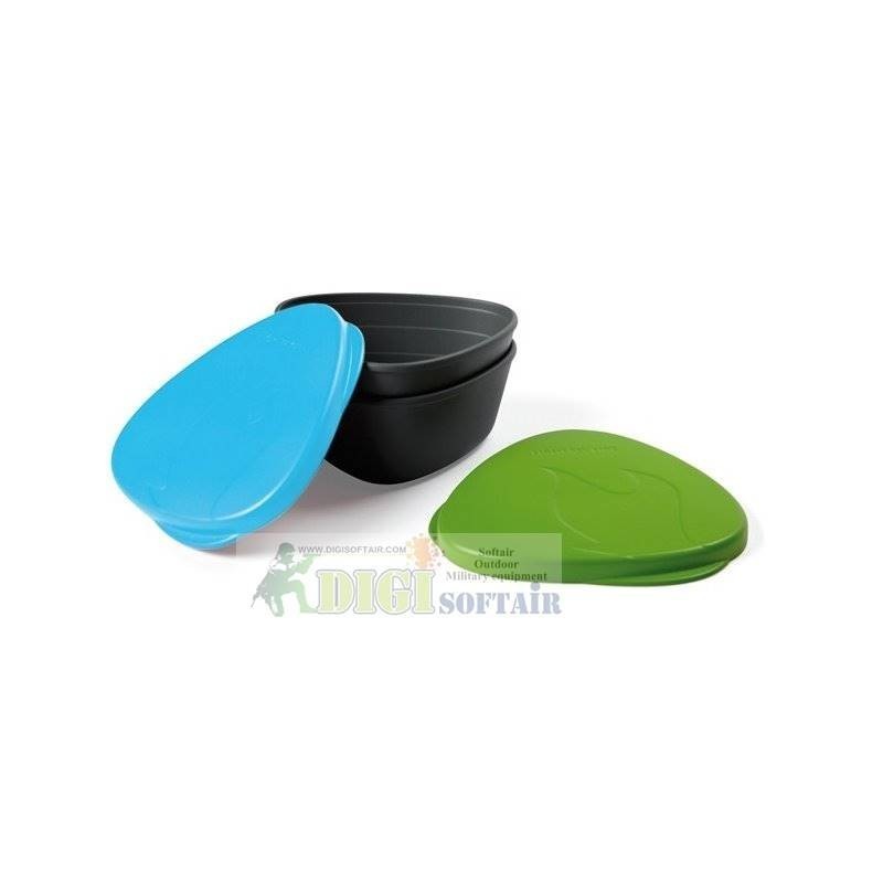 SNAPBOX ORIGINAL 2 contenitori con coperchio verde e azzurro