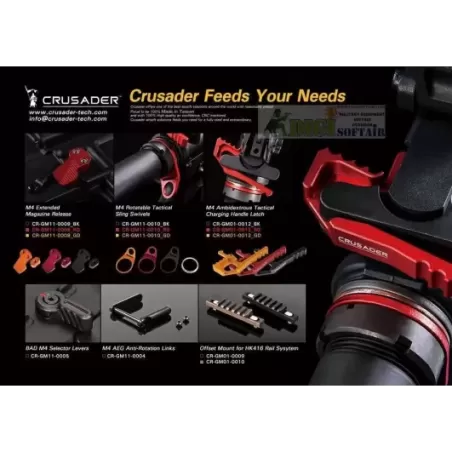 AMBIDEXTROUS TACTICAL CHARGING HANDLE LATCH GOLD crusader by VFC