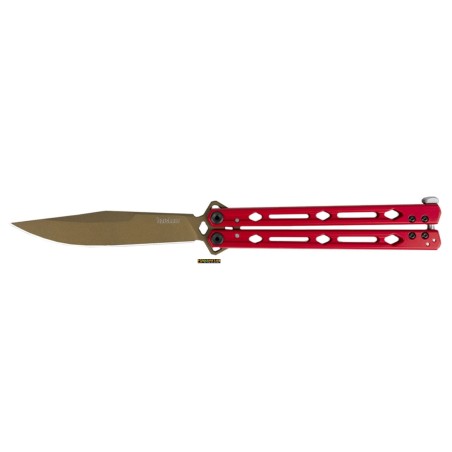 Kershaw Lucha 5150REDBRZ — Red Handle, Bronze-Finish Blade Butterfly