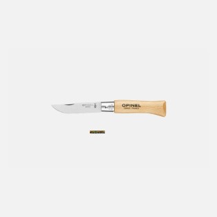 Opinel N°04 Inox — Coltello pieghevole lama 5 cm, manico faggio