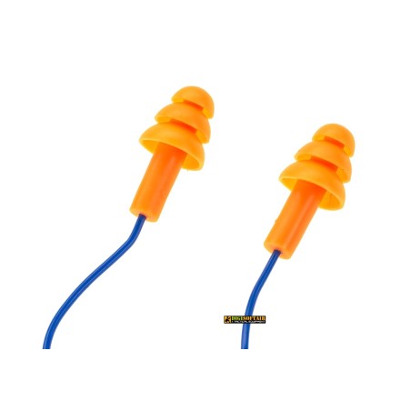 MaxDefense Silicone Cord Ear Plugs NRR23 Single Pair, MOD 4