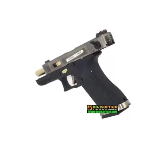 WE modello glock G17 Custom G FORCE series black, silver slide PISTOLA SOFTAIR A GAS WE modello glock G17 Custom G FORCE series black, silver slide PISTOLA SOFTAIR A GAS