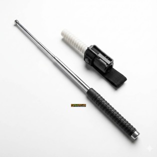 KH Security 21" Telescopic Baton – Black Grip, Steel Extension