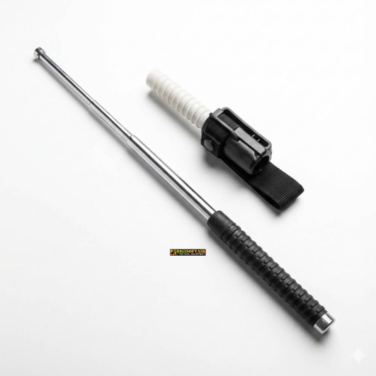 KH Security 21" Telescopic Baton – Black Grip, Steel Extension