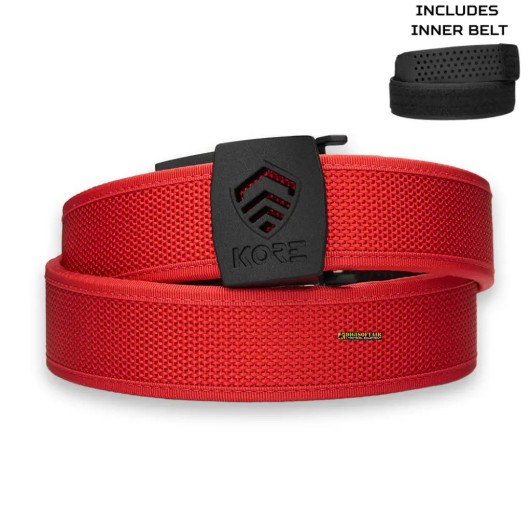 Kore Essentials Competition Belt Red 1.5" Complete Kit C1 Buckle
