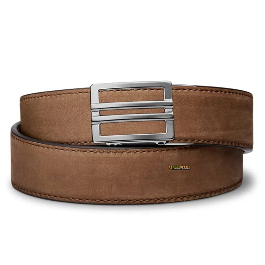Kore Essentials X1 Gunmetal buckle Brown Buffalo Leather Gun Belt