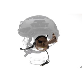 Earmor M32X ARC Coyote — tactical headset with microphone & helmet adapters