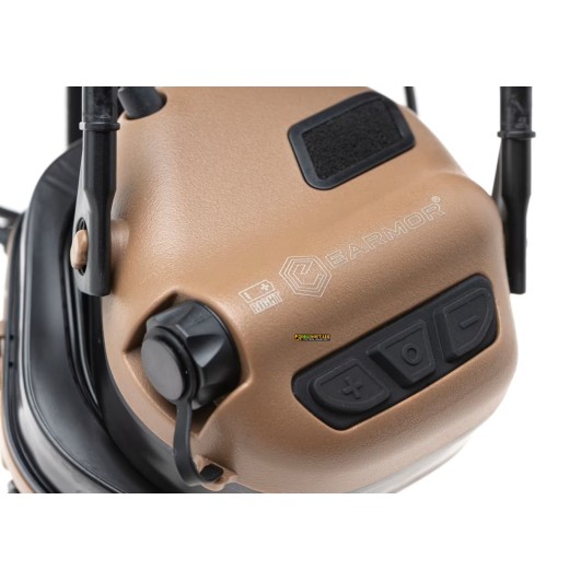 Earmor M32X ARC Coyote — cuffia tattica con microfono e adattatori casco