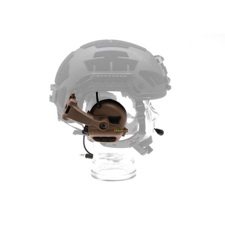 Earmor M32X ARC Coyote — tactical headset with microphone & helmet adapters