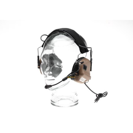 Earmor M32X ARC Coyote — tactical headset with microphone & helmet adapters