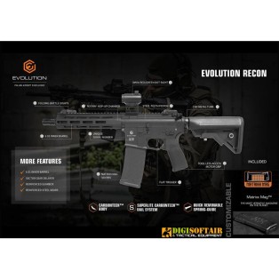 Digi Softair Custom Evolution M4 Recon Superlite 10" Carbontech nero EC48AR