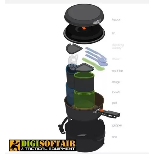 GSI Pinnacle Backpacker Ultimate, set cucina gourmet per 2