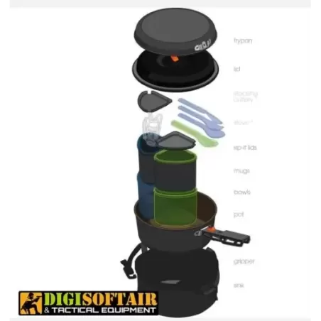 GSI Pinnacle Backpacker Ultimate, Integrated Cooking + Eating GSI Pinnacle Backpacker Ultimate, Integrated Cooking + Eating
