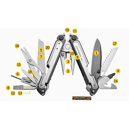 Leatherman ARC — multitool avanzato 20 utensili (DLC nero & acciaio)