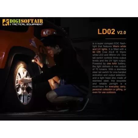 FENIX LD02 V2.0 penlight 70lumens with UV